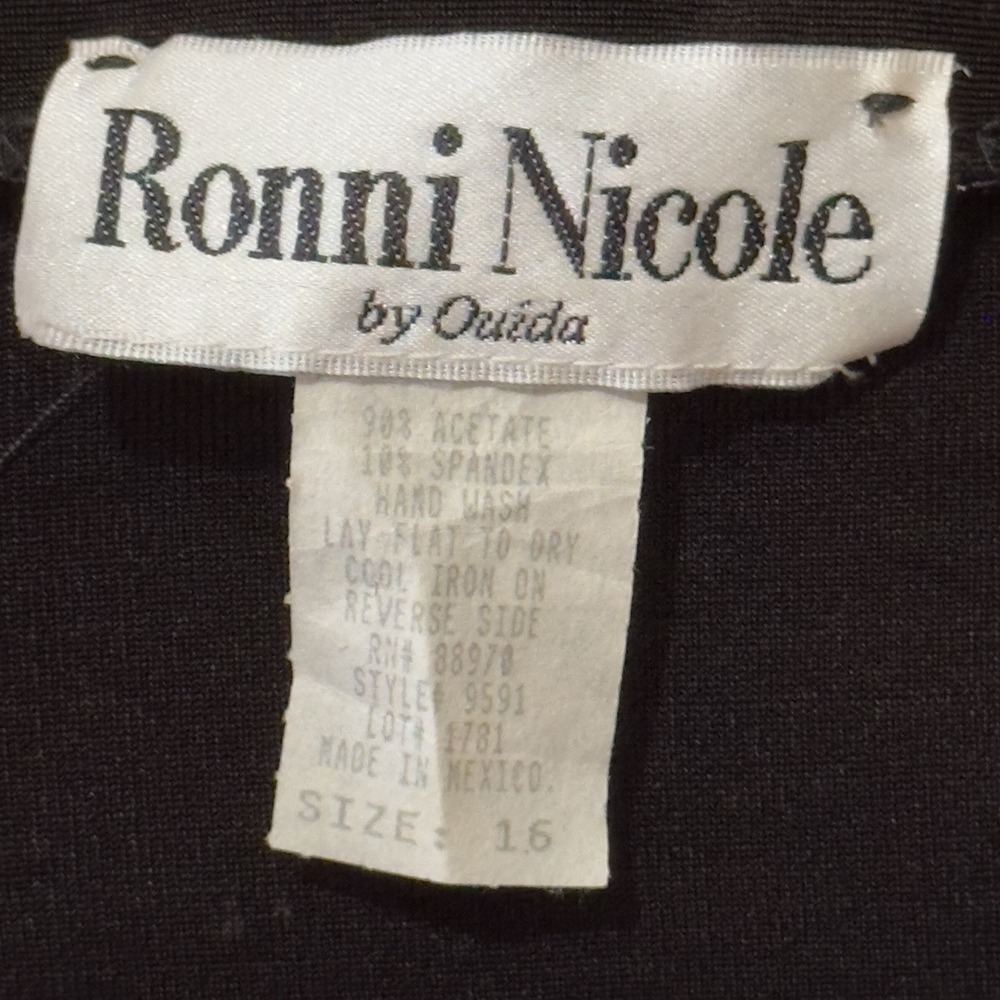 Ronni Nicole by Ouida Women's Cardigan With Tank Shirt Black Sparkly Size 16 - Picture 7 of 7